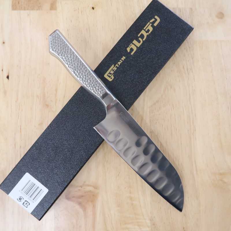 Santoku GLESTAIN M Type All Stainless Handle (170mm)