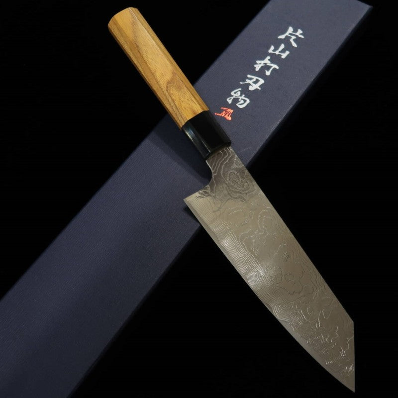 片山 雄太YUTA KATAYAMA VG10 ニッケルダマスカス 腐食仕上げ 文化包丁 欅八角柄 (165mm)