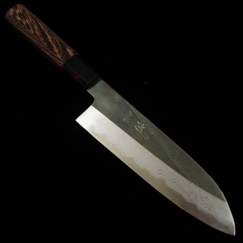 Santoku HATSUKOKORO × Satoshi Nakagawa Aogami No. 1 Damasco Wenge Handle (180mm)
