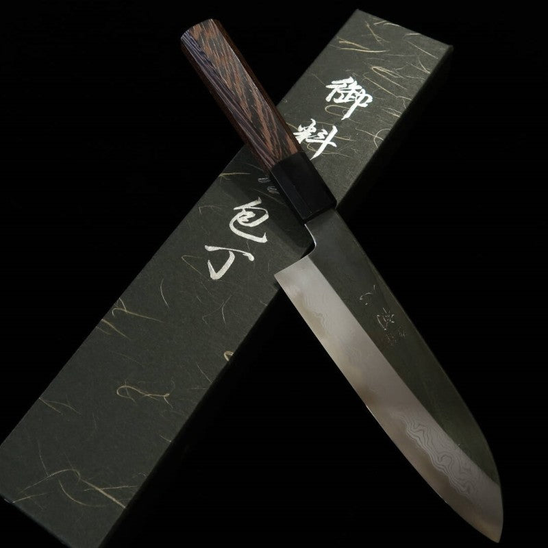 Santoku HATSUKOKORO × Satoshi Nakagawa Aogami No. 1 Damasco Wenge Handle (180mm)