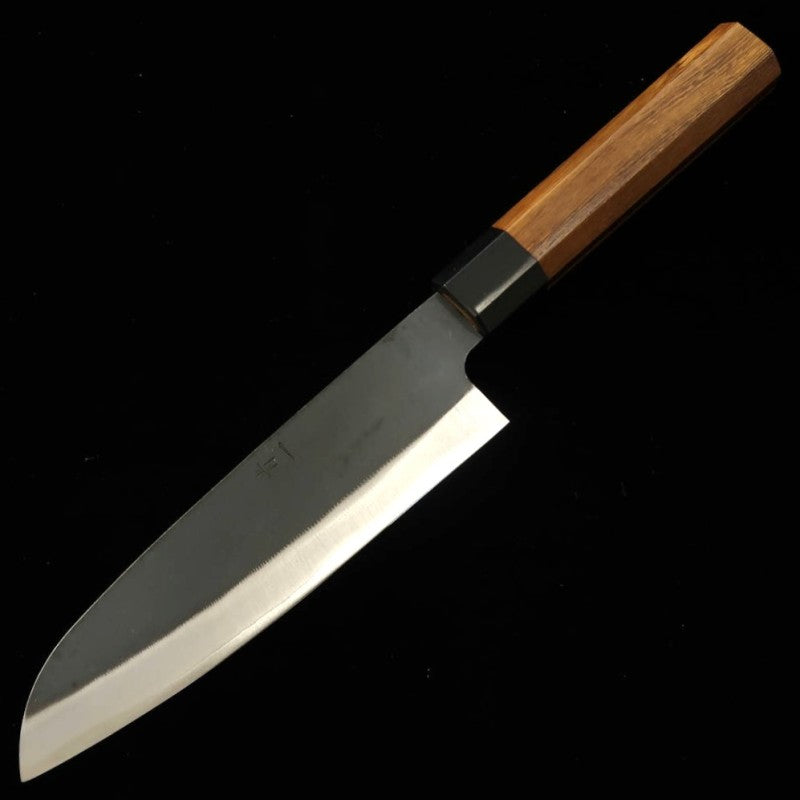 Hidari Yorimitsu Santoku Aço Aogami #1 Kuro-uchi Cabo de Pau-ferro (165mm)