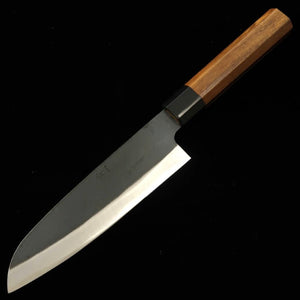 Hidari Yorimitsu Santoku Aço Aogami #1 Kuro-uchi Cabo de Pau-ferro (165mm)