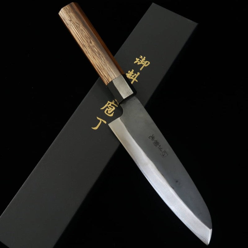 Hidari Yorimitsu Santoku Aço Aogami #1 Kuro-uchi Cabo de Pau-ferro (165mm)