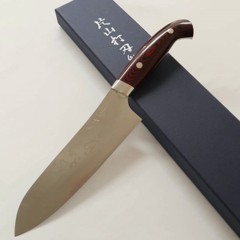 Santoku YUTA KATAYAMA “Akatsuki” SG2 Damasco Micarta (180mm)