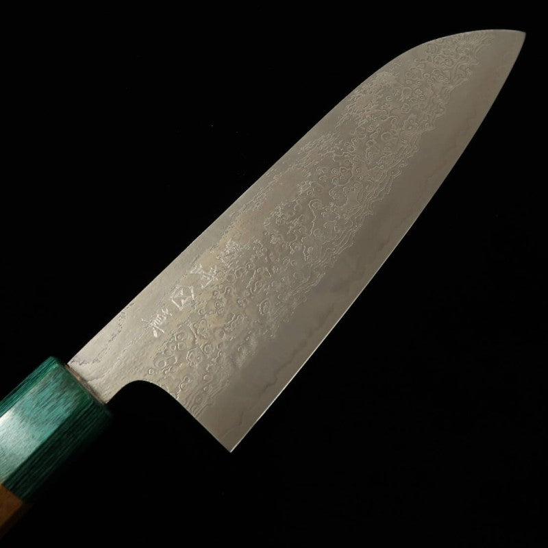 STYLE-K Santoku Makoto Kurosaki Kodama VG-10W Damascus Keyaki Handle (170mm) 