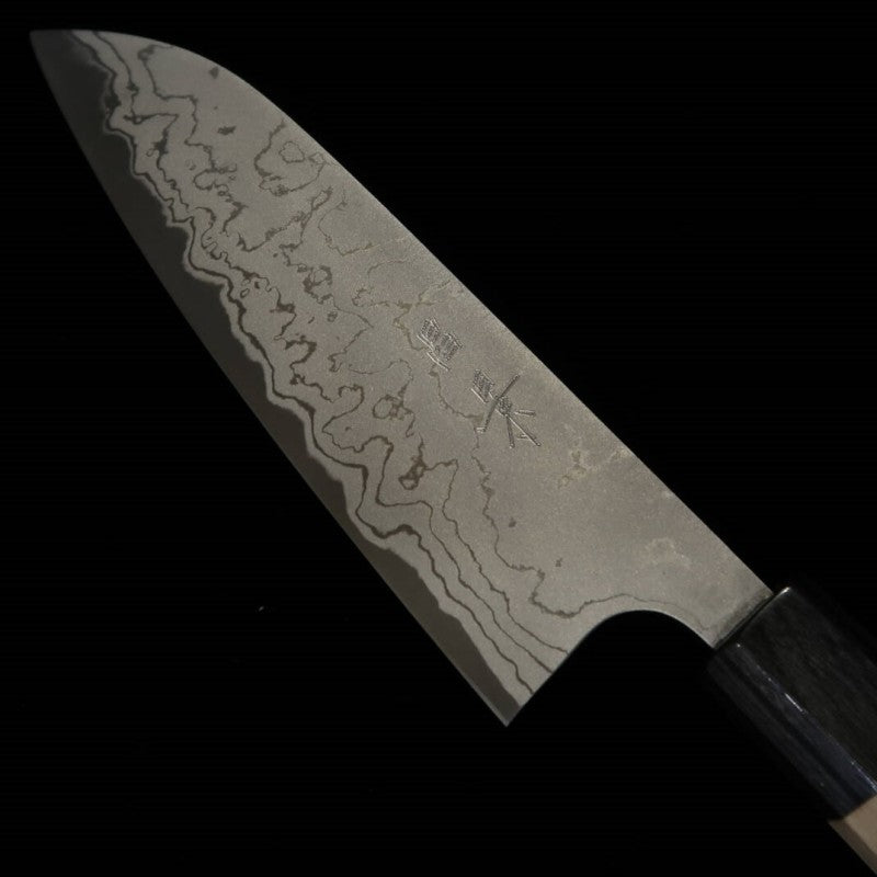 MASAKAGE Shimo Santoku en acier blanc n°2 Damas (170 mm)