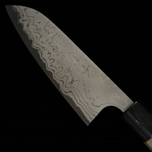 MASAKAGE Shimo Santoku en acier blanc n°2 Damas (170 mm)