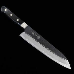 MIURA Santoku Aogami Super steel Hammered Black Plywood Handle (180mm)