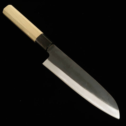 三浦 MIURA 三徳 青紙一号 ステンクラッド 黒打ち 朴水牛柄 (165mm)