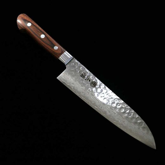 三浦 MIURA VG-10ダマスカス マホガニー合板 三徳 (180mm)