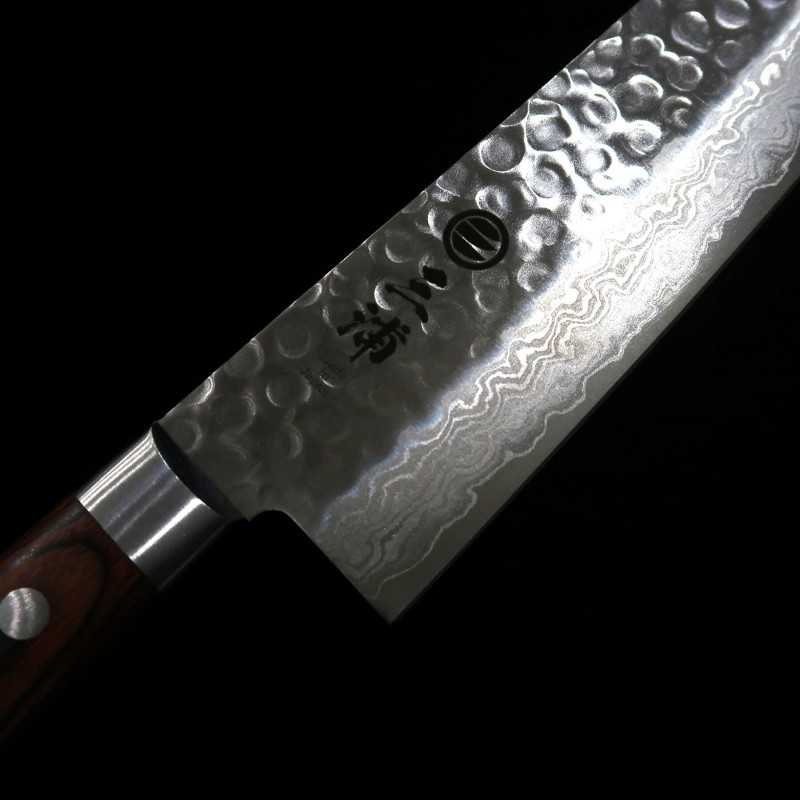 三浦 MIURA VG-10ダマスカス マホガニー合板 三徳 (180mm)