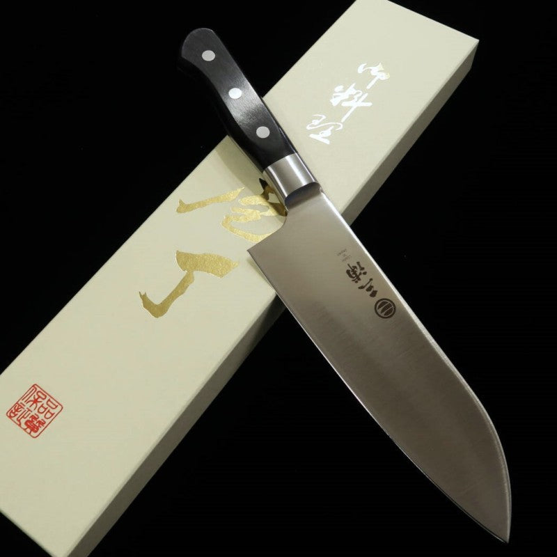 Miura MIURA Santoku acier au molybdène, manche en bois composite noir (170mm)