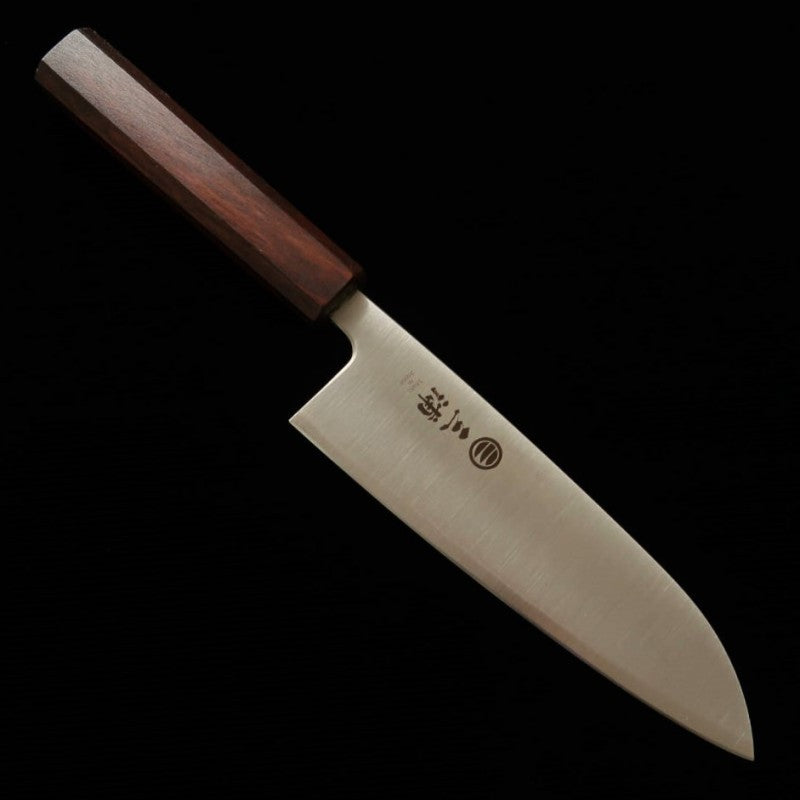 MIURA, Santoku, Gin-san No.3, finition polie, manche violet (165 mm)