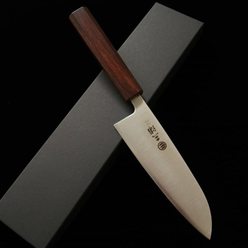 三浦 MIURA 三徳包丁 銀紙三号 磨き仕上げ 燦紫柄 (165mm)