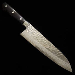 Santoku Miura Stainless Steel 17-Layer Damascus Hammered Black Plywood Handle (180mm) 
