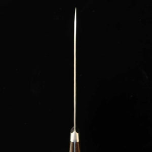 MIURA Santoku knife, Ginsan, Nashiji finish, dark brown plywood handle (165mm)