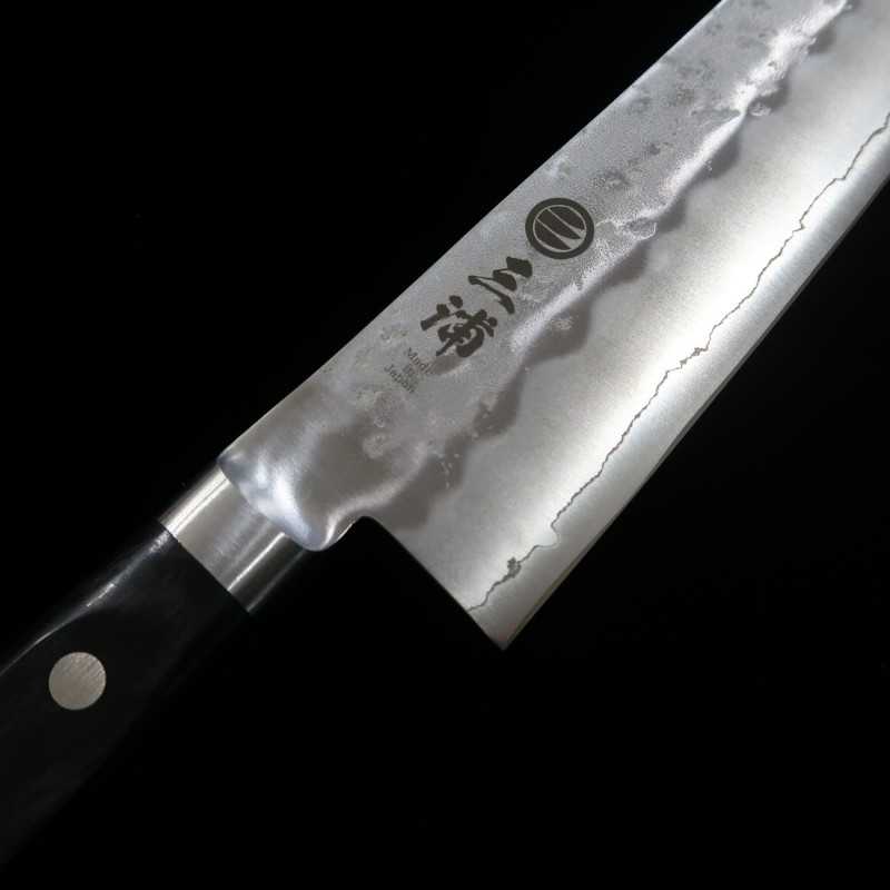 三浦 MIURA 銀紙三号 三徳 ツバ付黒合板柄 (180mm)