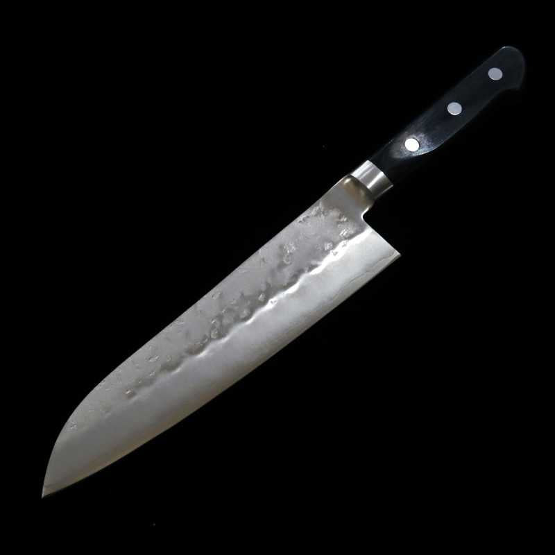 三浦 MIURA 銀紙三号 三徳 ツバ付黒合板柄 (180mm)