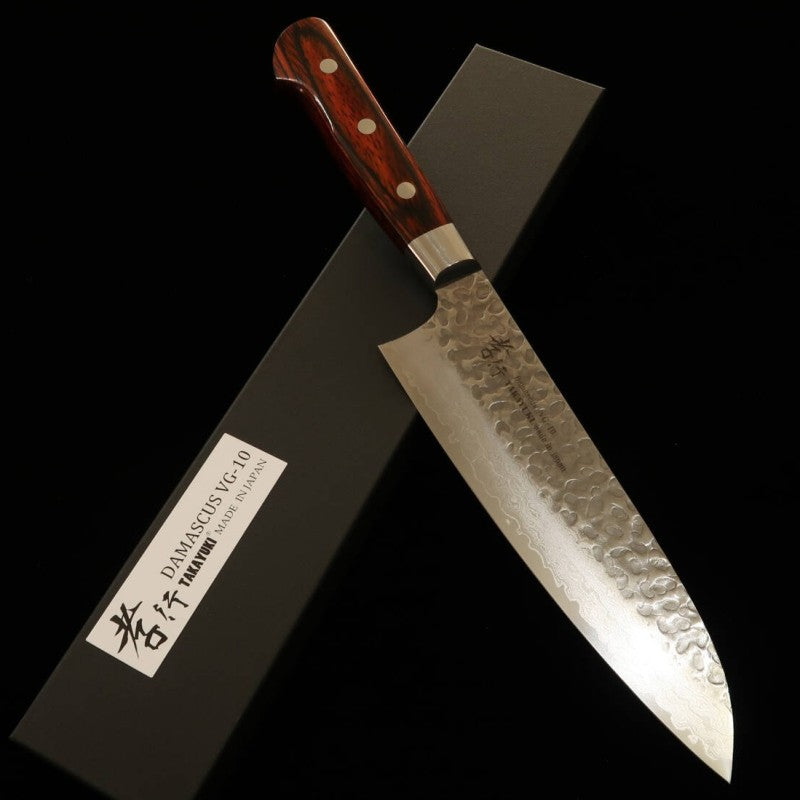 堺孝行 SAKAI TAKAYUKI  VG10 33層 ダマスカス 鎚目 マホガニー柄 (180mm)