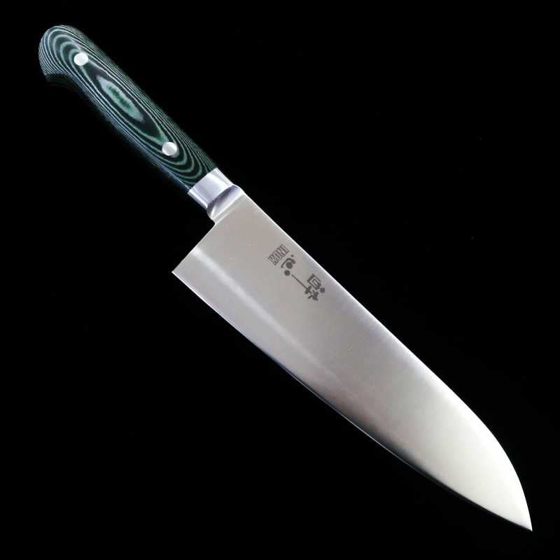 Suisin INOX PREMIUM santoku, mango de micarta verde/negro (180 mm)