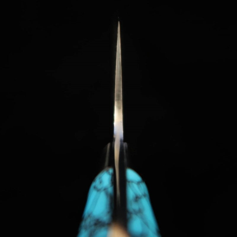 SAJI TAKESHI R2 Santoku acabado diamante, turquesa azul (180mm)