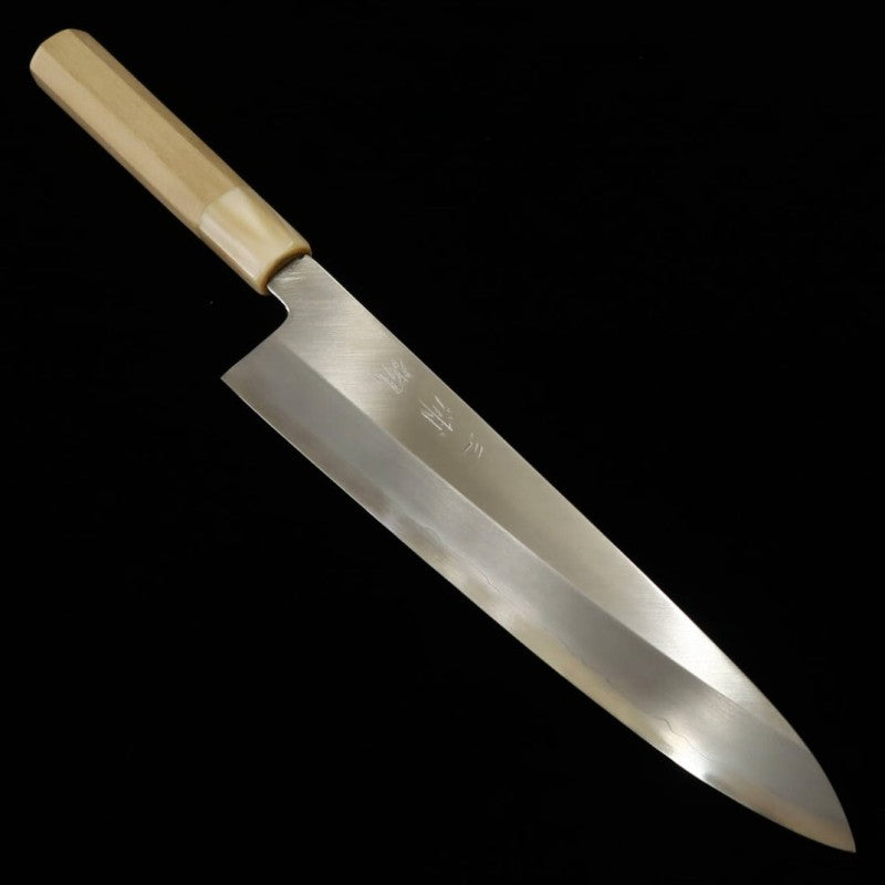 MIURA OBIDAMA, Gyuto à simple tranchant, Gin-san No.3, Finition Kasumi (240 mm)