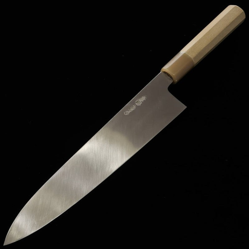 三浦 佩 MIURA Obidama 片刃牛刀 銀紙三号 鏡面仕上げ 朴八角柄  (240mm)