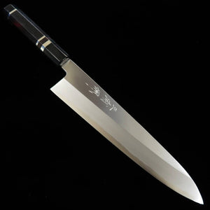 Gyuto Miura Obidama Single-edged Blue steel No. 2, Ebony Silver-wrapped Handle (240mm) 