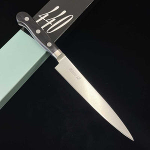 Fileteador MISONO acero 440, mango de laminado negro (180/210 mm)