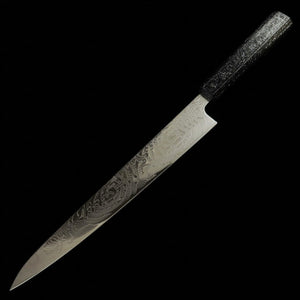 MIURA couteau à trancher (Sujihiki) Uzu-nami inox SLD manche octogonal en chêne laqué (240 mm)