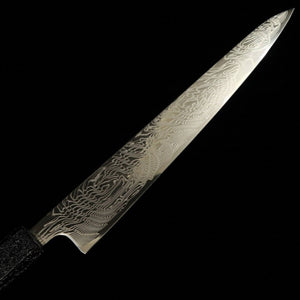 MIURA couteau à trancher (Sujihiki) Uzu-nami inox SLD manche octogonal en chêne laqué (240 mm)