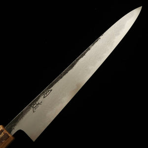 HADO Sujihiki, acier bleu n°1, finition kuro-uchi, damas, manche en écorce de cerisier marbrée (240/270 mm)