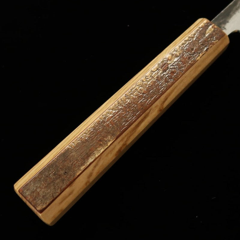 HADO Sujihiki, acier bleu n°1, finition kuro-uchi, damas, manche en écorce de cerisier marbrée (240/270 mm)