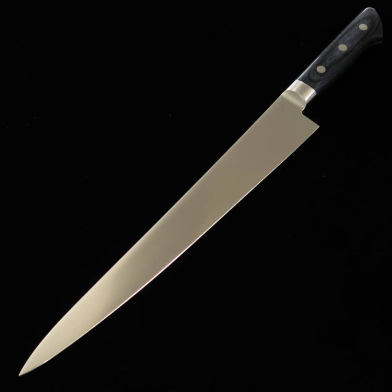 Sujihiki MIURA inox AUS8 com cabo de madeira compensada azul (240/270mm)