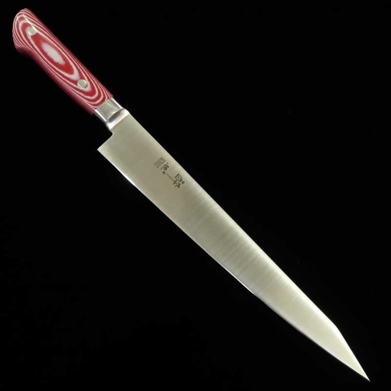 SUISIN INOX PREMIUM, sujihiki, mango de micarta rojo/blanco (240/270 mm)