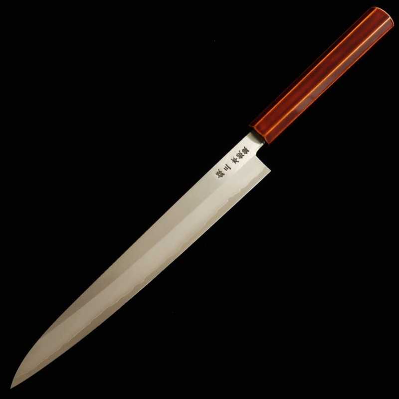 HADO Hagane Gin-san n°3, couteau à trancher, manche octogonal en cerisier laqué (240 mm)