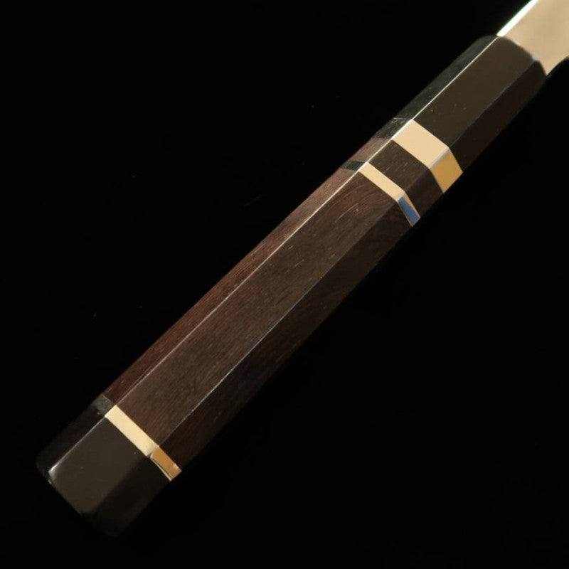 Sujihiki TADOKORO HAMONO Makoto Mirror Finish Ginsan Steel Ebony Silver Wrap Handle (270mm) 