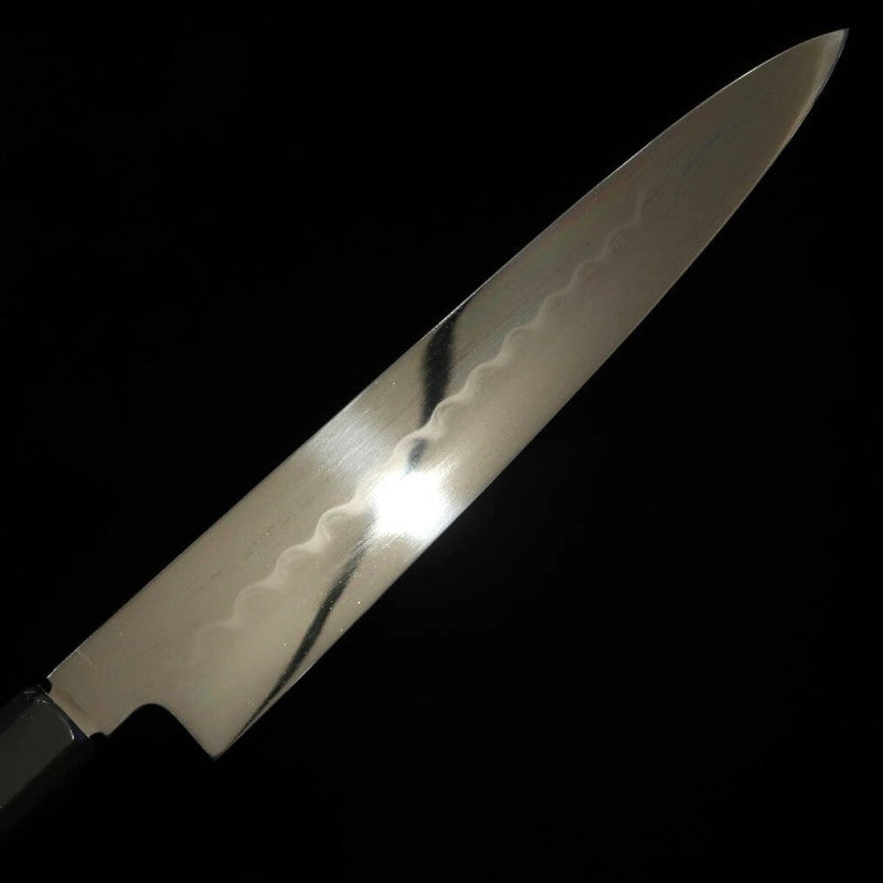 SUISIN Sujihiki Mizu-Honyaki Yoshikazu Ikeda Shirogami No. 1 Ebony silver-wrapped handle with magnolia sheath (240mm)