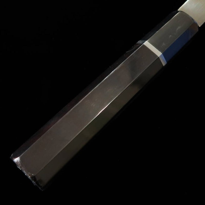 SUISIN Sujihiki Mizu-Honyaki Yoshikazu Ikeda Shirogami No. 1 Ebony silver-wrapped handle with magnolia sheath (240mm)