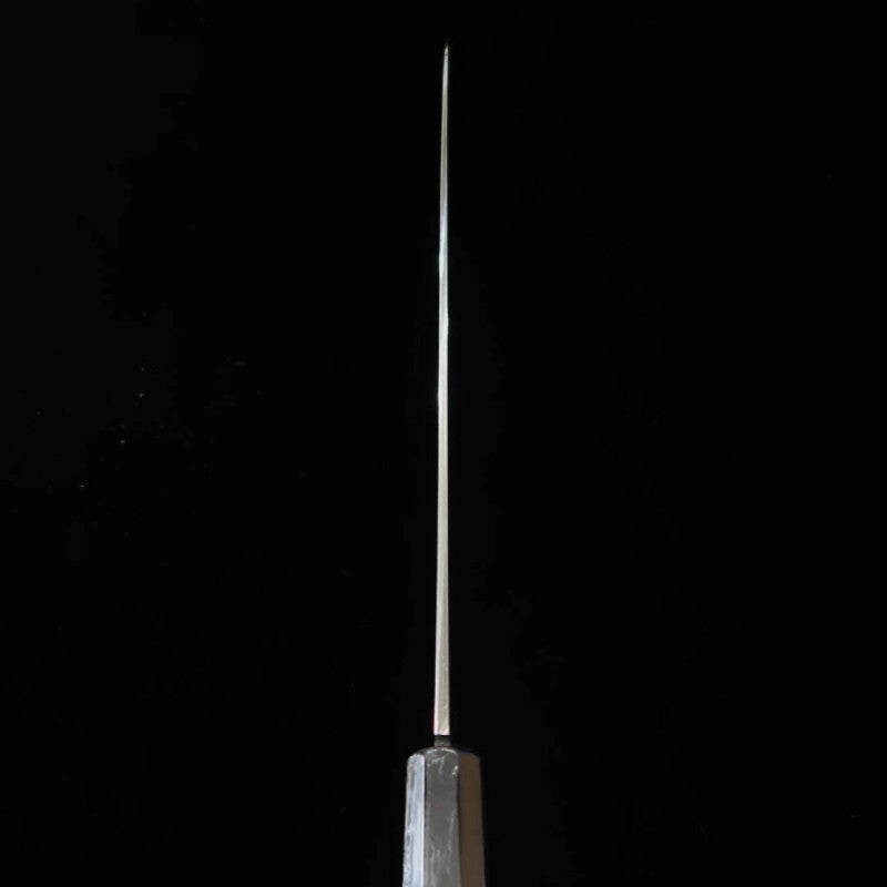 SUISIN Mizuhonyaki Ikeda Miwa Acier Blanc n°1, manche en ébène, fourreau en magnolia, couteau à trancher japonais (270 mm)