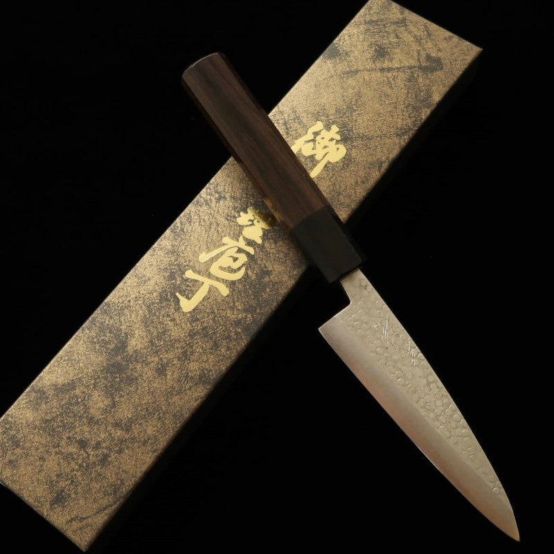 Petty MIURA Petty Ginsan Steel Single-Edged Utility Knife with Rosewood Octagonal Handle (120mm)