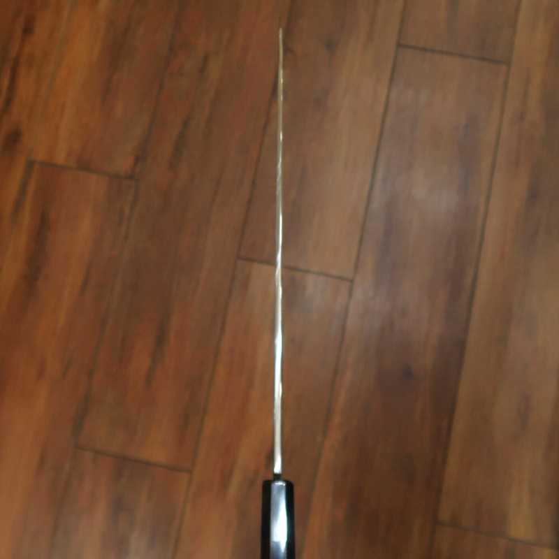 Yanagiba SUISIN Mizu Honyaki Shirogami No.2 acabamento espelhado, cabo octogonal em ébano Forjado por Ikeda (330mm)