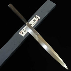 Yanagiba SUISIN obra de Ikeda Yoshikazu, Shirogami nº2, acabado de espejo plano, mango octogonal de ébano (330mm)