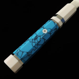 Yanagiba MIURA Obidama VG10 mirror finish turquoise custom handle (300mm) 