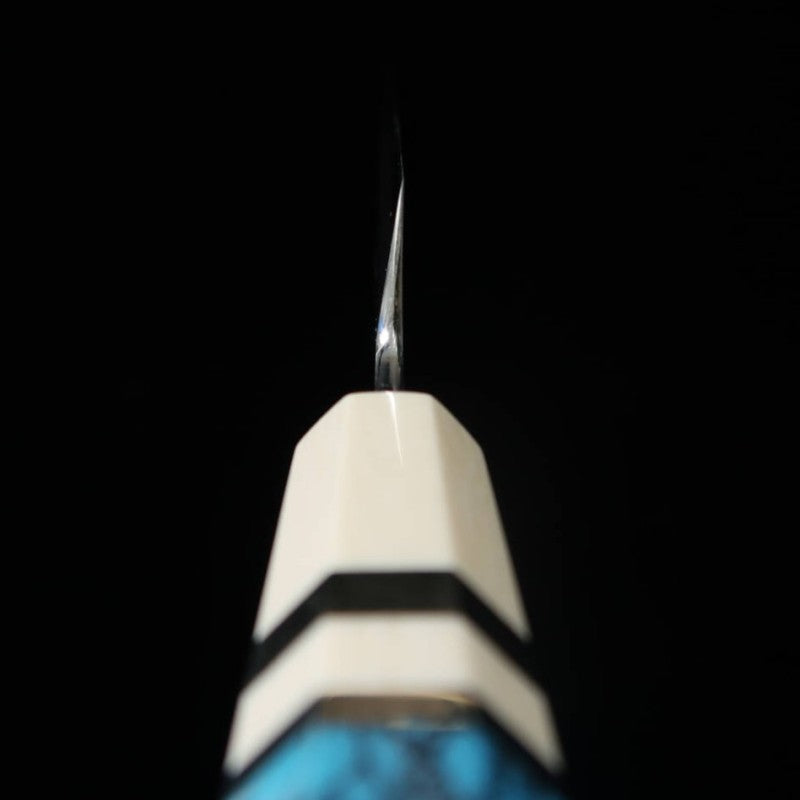 Yanagiba MIURA Obidama VG10 mirror finish turquoise custom handle (300mm) 