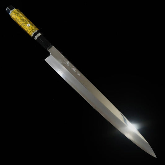 三浦佩 MIURA Obidama 柳刃 VG10 鏡面仕上げ カスタムハンドル パープル(300mm)
