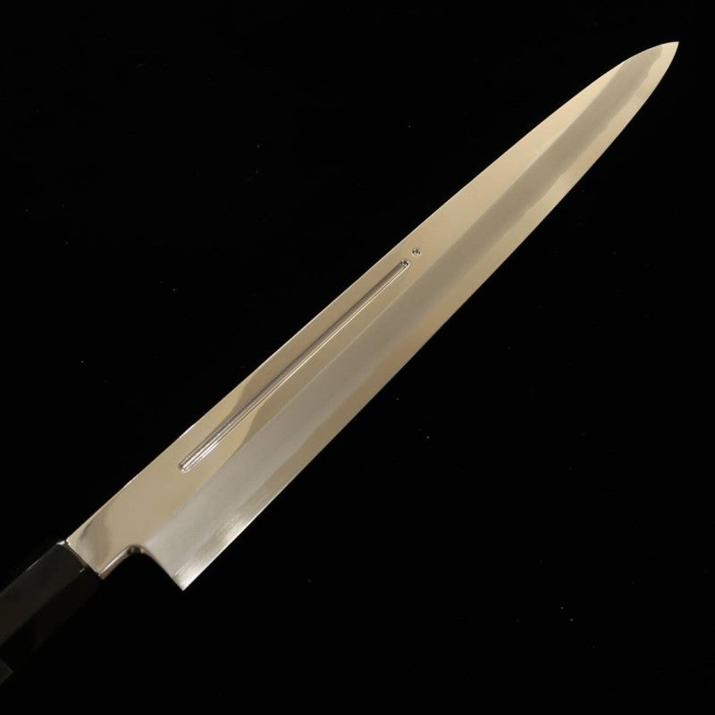 MIURA Gin-3 con canal de sangre Mango de ébano con virola de plata Funda de magnolia Yanagiba (330 mm)