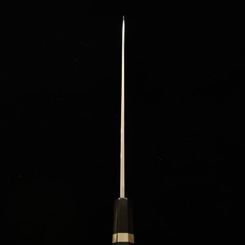 MIURA Gin-3 con canal de sangre Mango de ébano con virola de plata Funda de magnolia Yanagiba (330 mm)