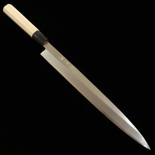 Yanagiba MIURA Shirogami No. 2 Acabamento Kasumi Cabo octogonal Magnólia (270/300mm)