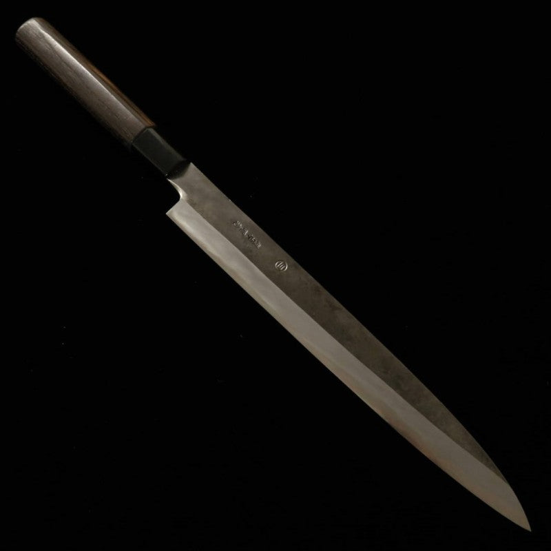 三輪 MIWA 柳刃 白紙一号 黒打ち 焼栗柄 (240mm)